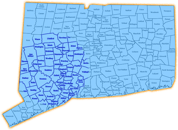 CT Pool Liner Replacement Service Area Map